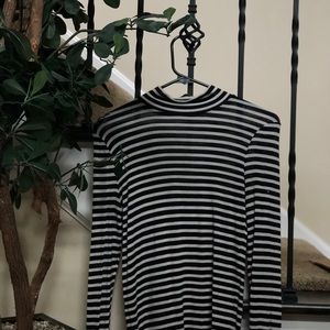Black and white striped turtleneck